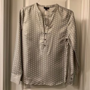 NWT!  The Limited Blouse, Grey and White, Size L